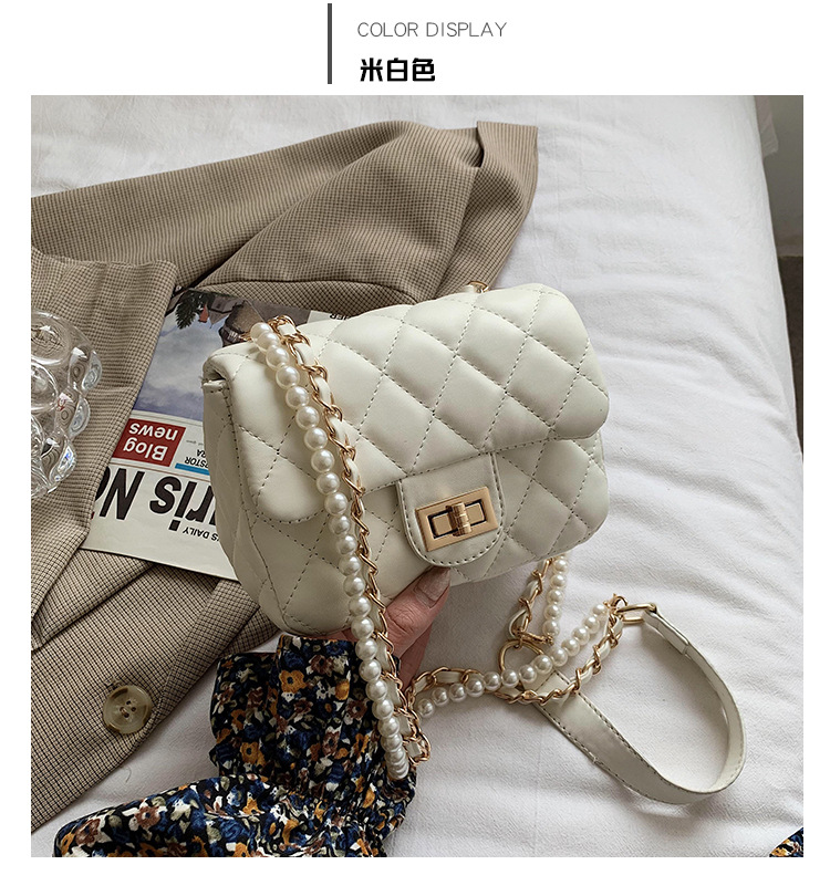 Korean Chain Shoulder Messenger Pearl Bag display picture 17