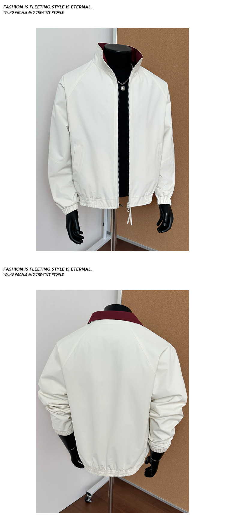 American-style Color-block Flight Jacket For Men, Spring Cleanfit Double-zipper Sports Jacket, Outdoor Three-proof_mkmklike.com