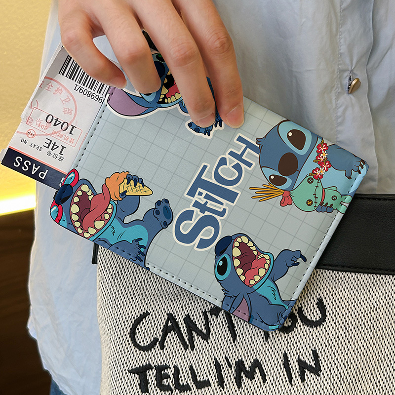 Star Baby Stitch Cartoon Pasaporte Clip Bolsa de certificados cubierta multifuncional bolsa de tarjetas para viajar al extranjero portátil