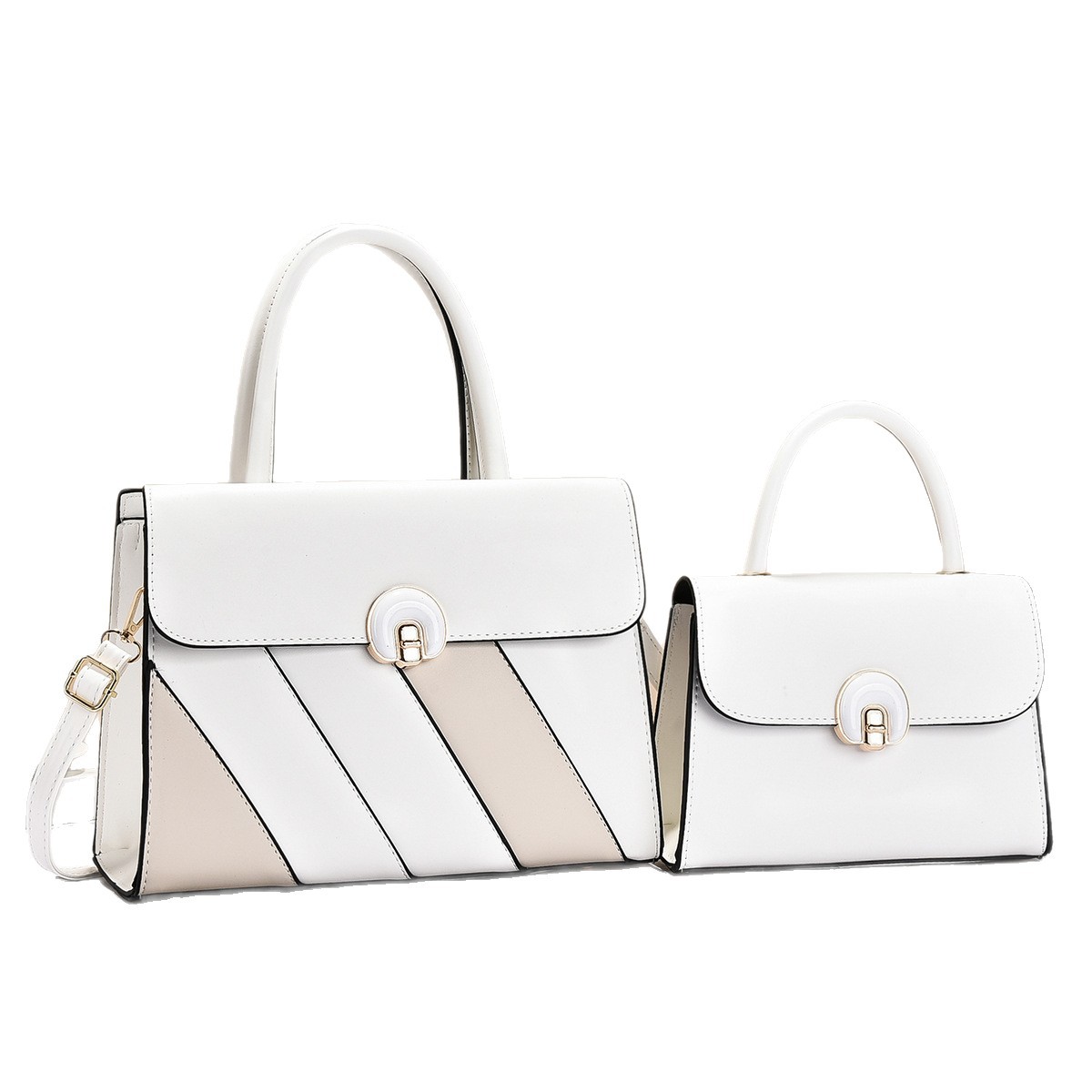 Bolso de dos piezas, bolso de mano a rayas de color contrastante, bolso de hombro casual de moda, bolso de mochila universal, bolsas transfronterizas