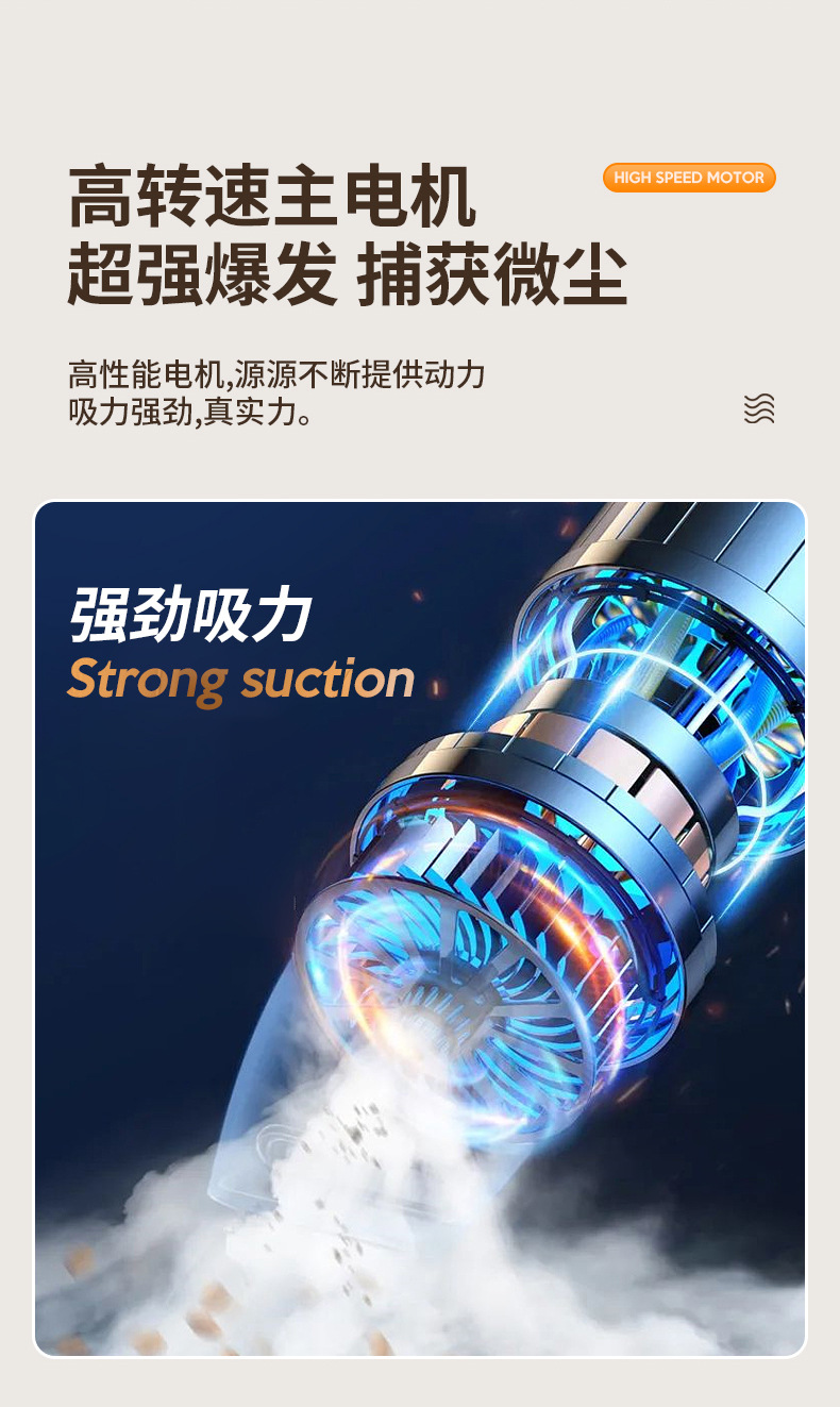 Cross-Border Car Wireless Vacuum Cleaner, Household Car Handheld Charging, Convenient Vacuum Cleaner, Multi-Functional Car Supplies