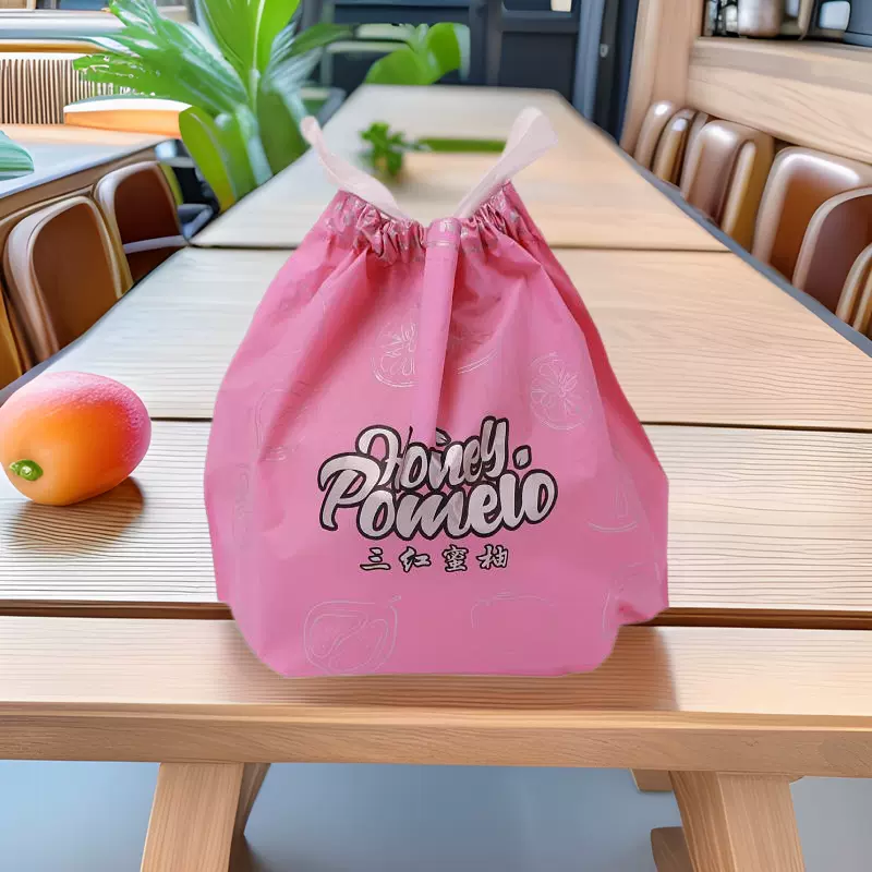 三红肉沙田蜜柚子打包装水果透气内置束口保鲜塑料购物袋厂家批发