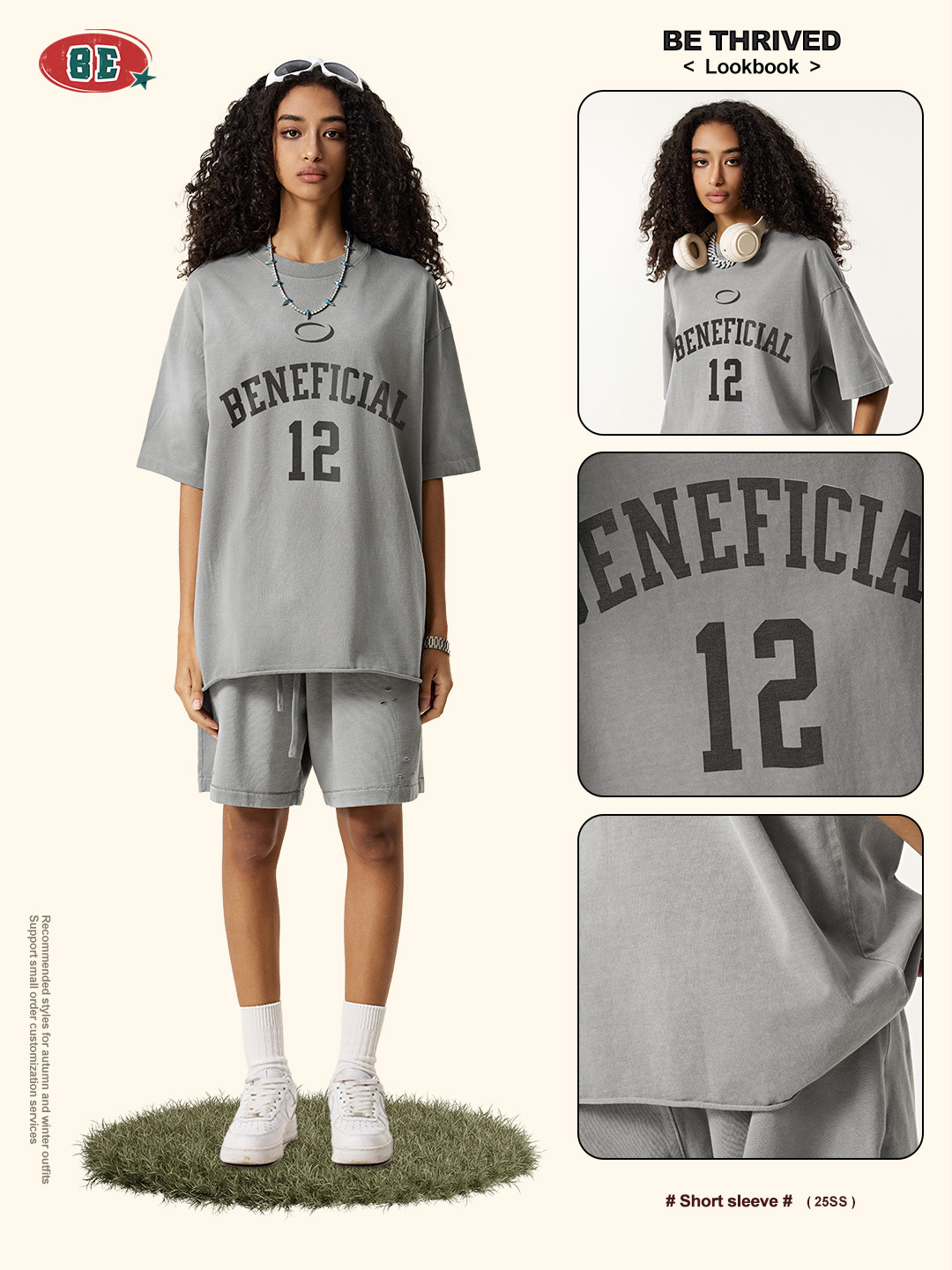 Be mujer ropa| 2025 verano cartas de marca de tendencia europeas de manga corta camiseta suelta de hombre de alta calidad image 5