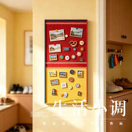 多巴胺装饰画冰箱贴照片展示框墙壁画创意不锈钢磁吸客厅玄关挂画