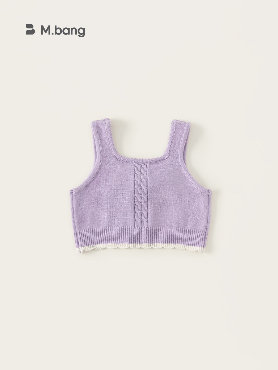 Youbao Ropa para niños Chaleco de punto para niñas 2025 Primavera Nuevo estilo Camisola para niños Chaleco de flores de estilo occidental Chaleco