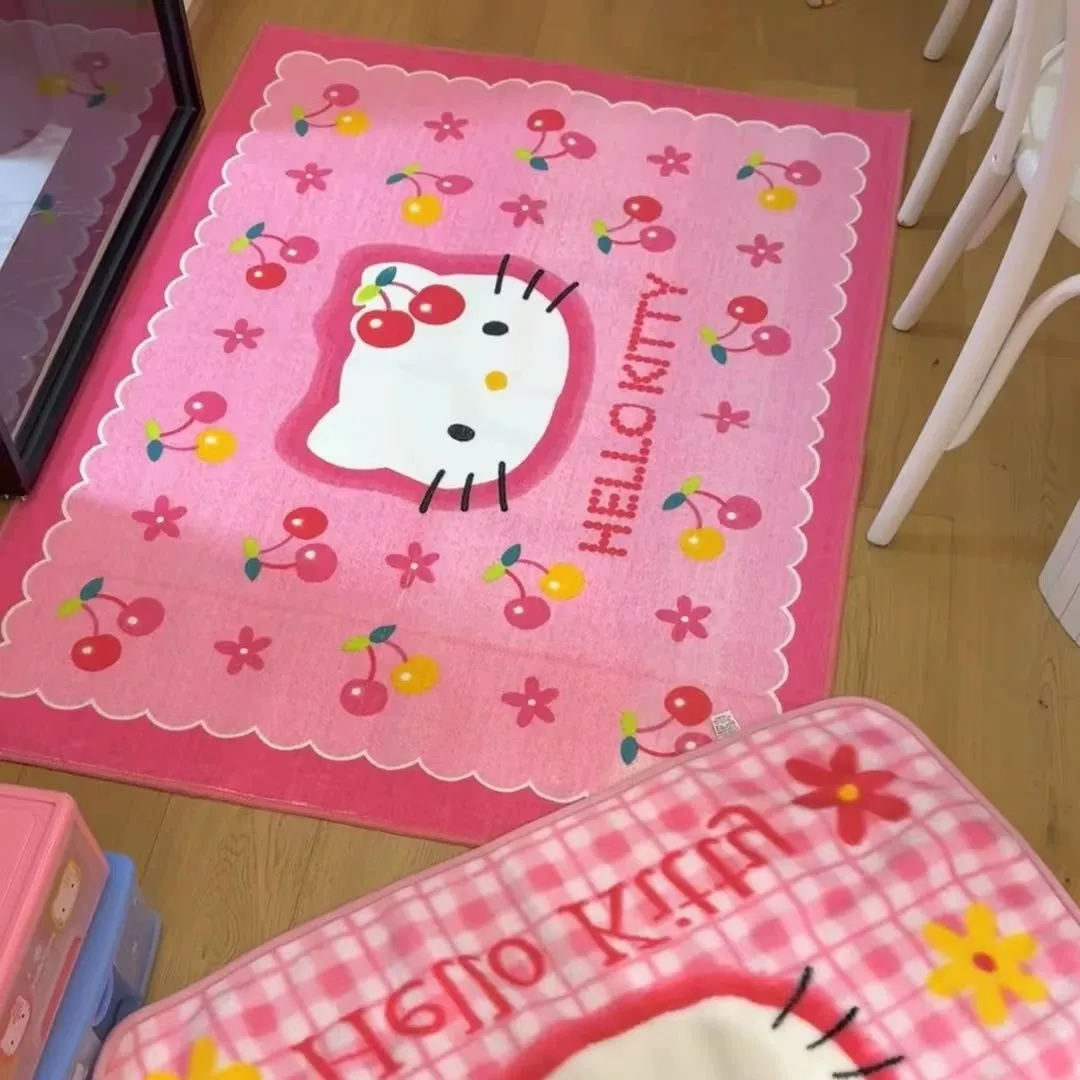 Коврик для пола (Hello Kitty) Искусственный мех, ярко-розовый — мягкий длинноволосый коврик для гостиной, нескольких размеров