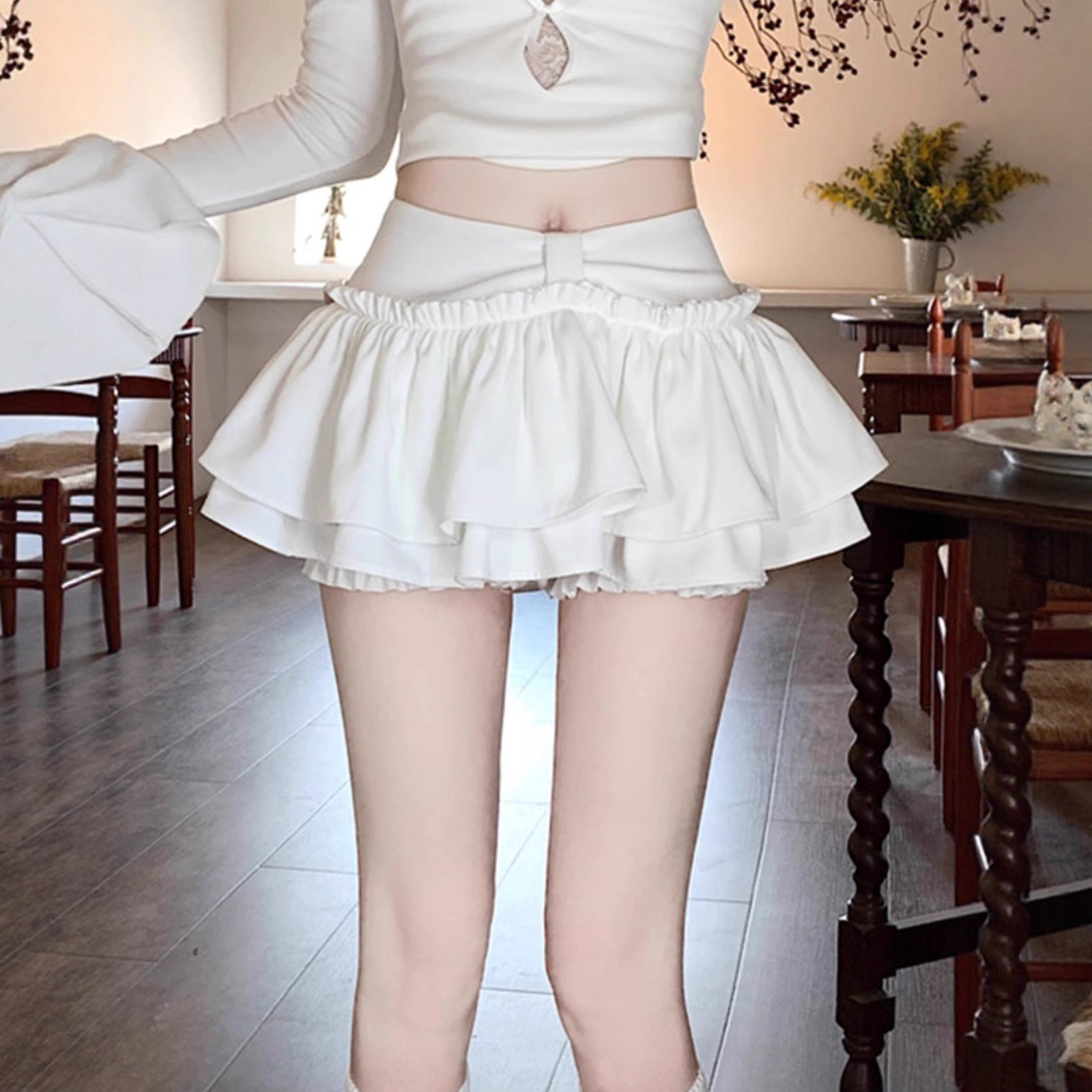 White Puffy Skirt Women's Summer 2025 New Ballet Style High Waist Niche Design Sense A- Line Cake Skirt