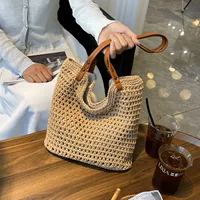 Handheld straw small small bag one shoulder, beach shoulder bag