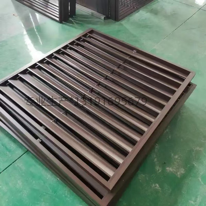 直销铝合金百叶窗防雨空调外机保护罩通风口格栅网室外墙护栏厂家