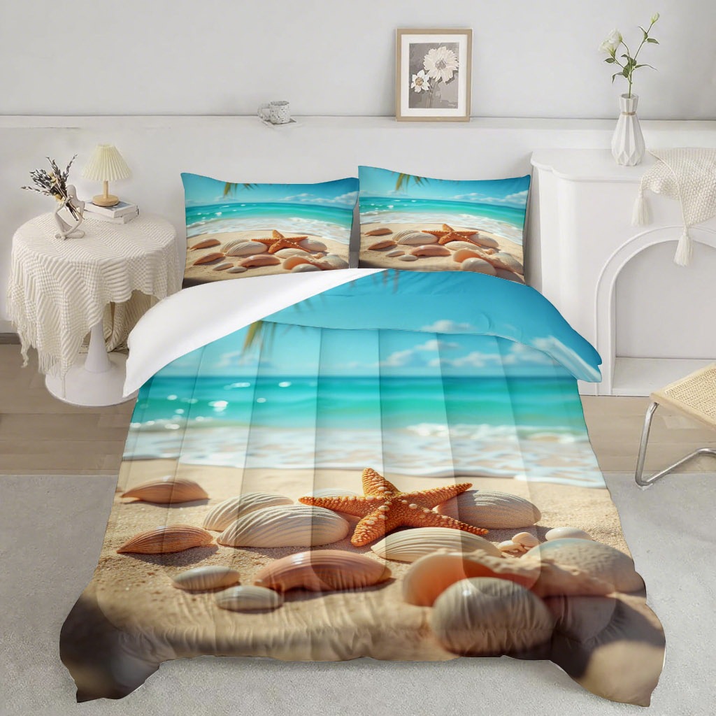 TEMU / JIT nuevo producto de impresión digital de alta definición con vistas al mar 180gms fabricantes de colcha de suministro directo a las figuras se pueden fijar