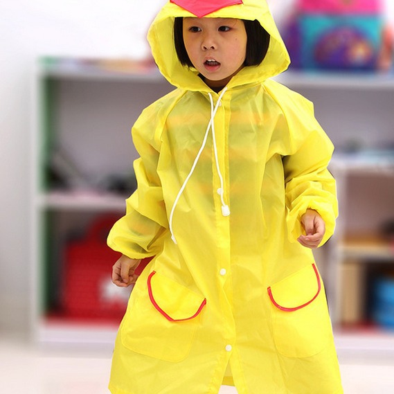 Cartoon Children's Full-Body Outdoor Thick Waterproof Raincoat for Boys and Girls, Hiking Portable Rain Jacket, Student Gift Doll Anti-Stain Suit