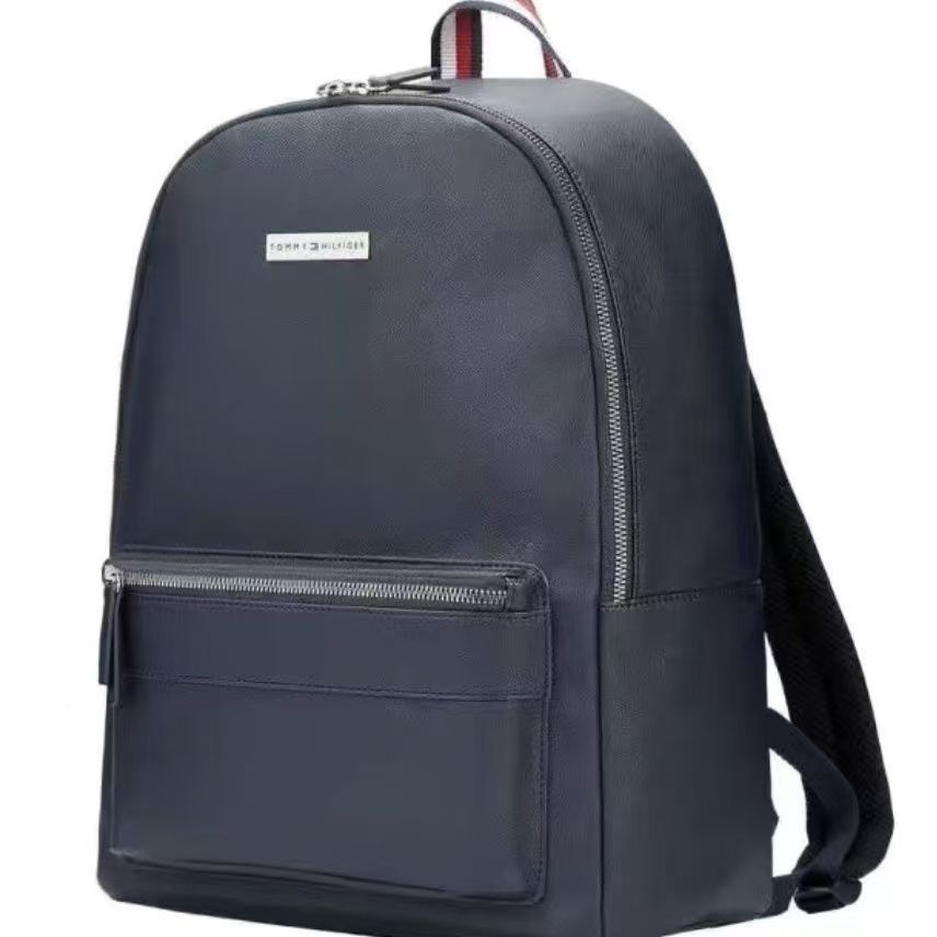 2024 Tangjia In-Stock Popular Classic Fashion Versatile Backpack Trendy Pu Soft Leather for Work Commuting Travel Double