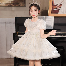 女童夏季公主裙蓬蓬裙小女孩tutu裙生日主持人儿童钢琴演出礼服裙