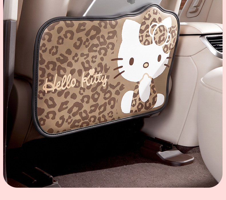 Car anti-kick mat for the rear seat, cute cartoon KT cat, 2026 new model, children's car anti-dirt and anti-wear mat, car interior decoration
