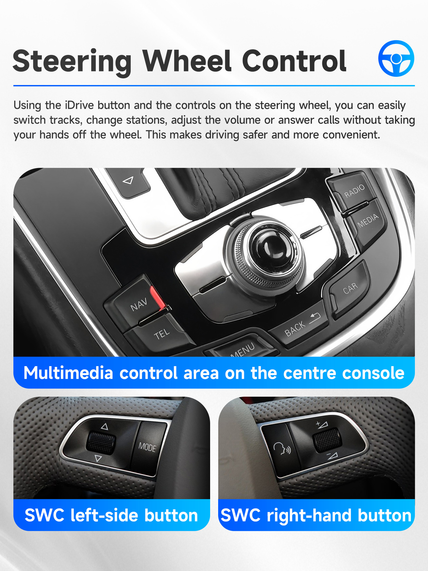 Suitable for 2013-2018 Audi Q3 car-mounted large-screen navigation system, GPS navigation all-in-one device, CarPlay player