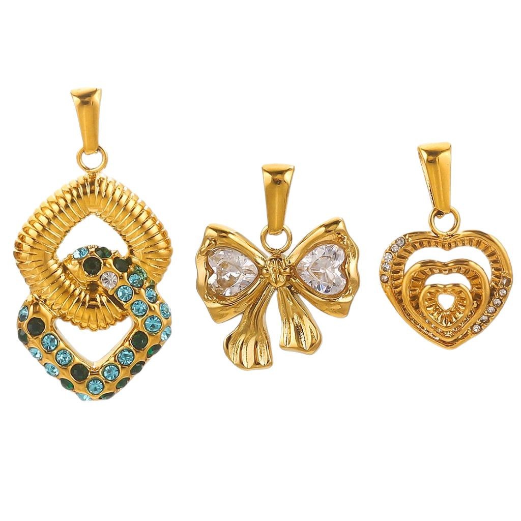 Nuevo acero inoxidable galvanoplastia al vacío transfronteriza color de cristal de diamante colgante accesorios de joyería DIY