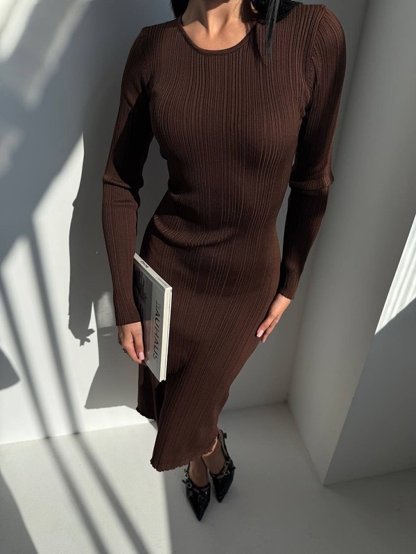 欧美亚马逊长袖针织连衣裙修身显瘦收腰系带纯色内搭外穿女士长裙|undefined