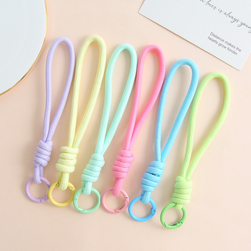 Colorful Versatile Hand-Woven Rope Mobile Phone Lanyard Short Doll Keychain Anti-Lost DIY Jewelry Pendant Accessories Colorful Versatile Hand-Woven Rope Mobile Phone Lanyard Short Doll Keychain Anti-Lost DIY Jewelry Pendant Accessories
