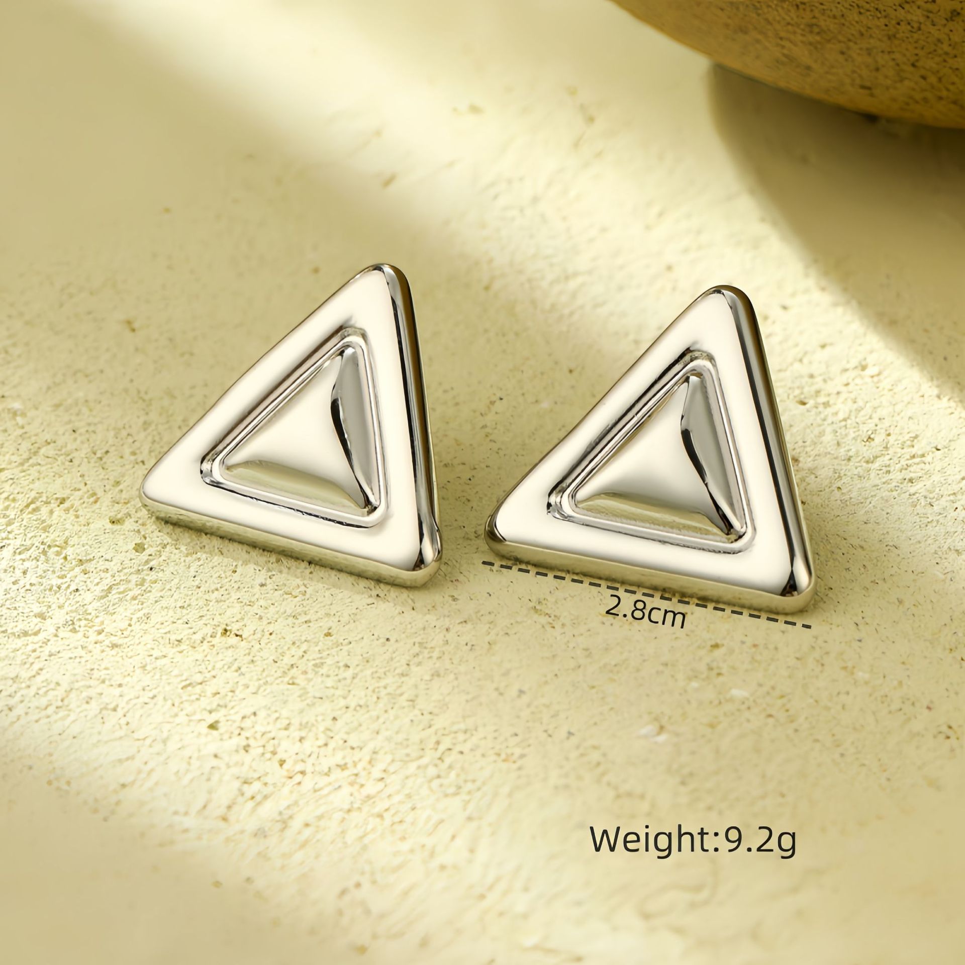 15g Weight 316L Stainless Steel Ear Needle Material Ear Studs Classification 1 Pair Quantity Daily Occasion 304 Stainless Steel Material Triangle, Star, Heart Shape Pattern Women's Gender Simple Style Style Plating Craft 304 Stainless Steel Triangle Star Heart Shape Simple Style Ear Studs For Women's 2