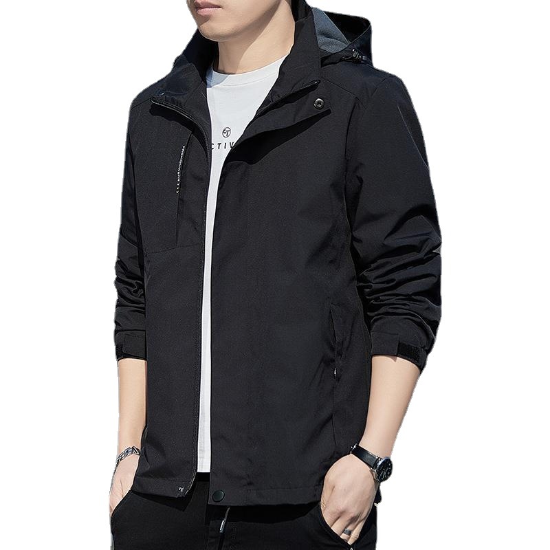Chaqueta con capucha para hombre 2023 otoño nueva chaqueta casual a prueba de viento hombres jóvenes y de mediana edad abrigo de otoño al aire libre moda