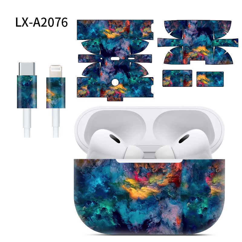 Adecuado para pegatinas de AirPods Pro2/Pro3, textura mate, película para auriculares Apple, película protectora de cobertura total