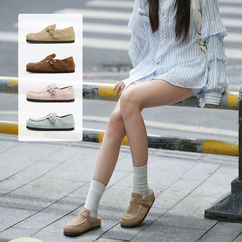 [Coffee Bagel] Sasa Su 2025 Spring/Summer Flat Comfortable Full-Coverage Birkenstock Women's Loafers