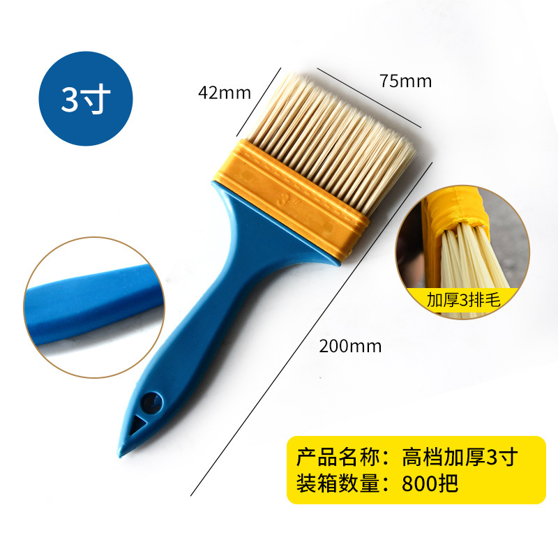 Mango de plástico azul afilado cepillo de alambre cepillo de pintura cepillo de barbacoa cepillo de aceite al por mayor herramientas de hardware cepillo pequeño