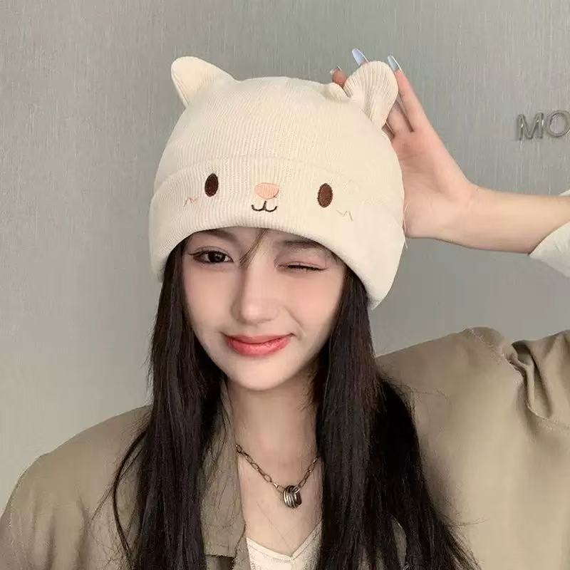 자수 고양이--베이지색