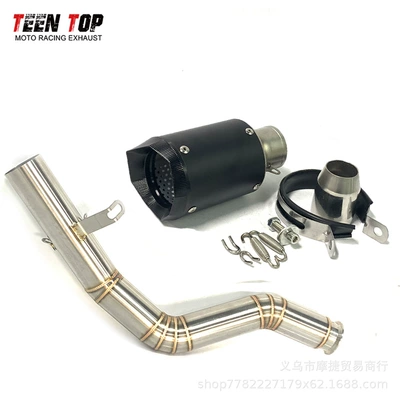 Exhaust manifold Exhaust Pipes Ktm Rc390 - middle-section-stainless-steel-black-polygonal-cnc-tail