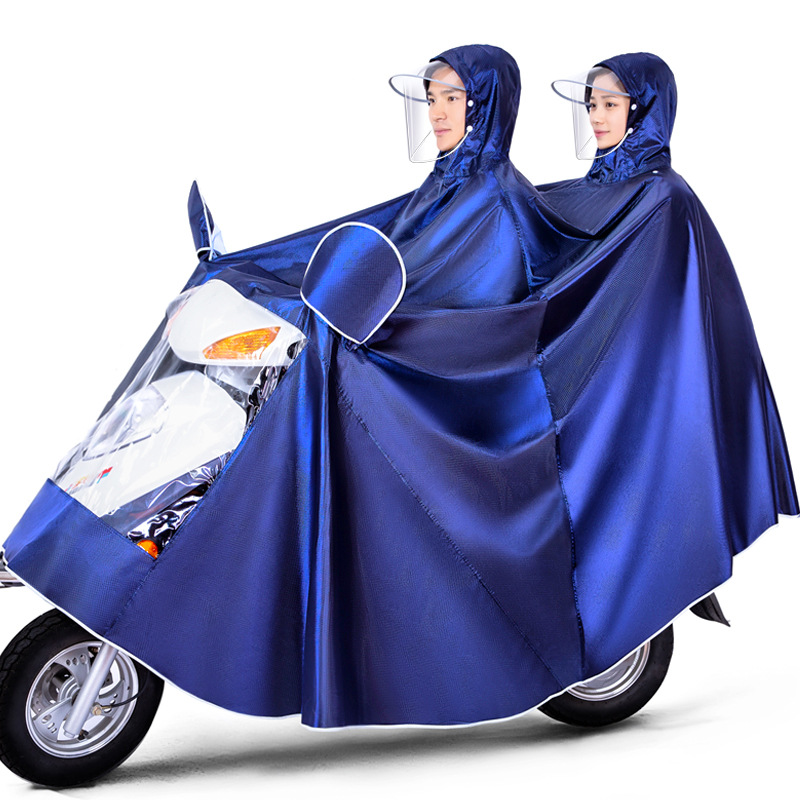 Coche eléctrico impermeable motocicleta batería coche extra grande engrosado doble individual hombres y mujeres largo poncho a prueba de lluvia de cuerpo completo