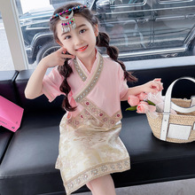 女童夏装套装2024新款洋气儿童民族风傣族服女宝宝西双版纳表演服