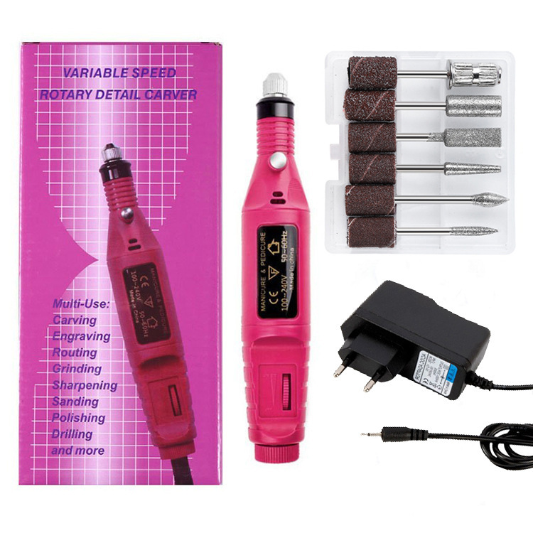 Mini juego de lijadora de uñas, removedor de uñas portátil especial, lápiz de uñas eléctrico, juego completo de herramientas