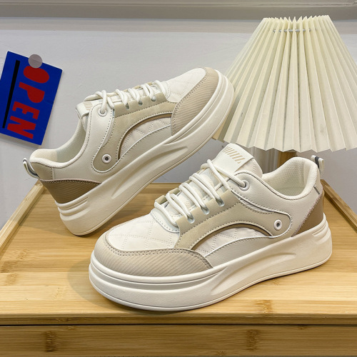 White shoes, versatile high street shoes for women,  new spring ins trendy campus style fashion sneakers, soft sole women's shoes