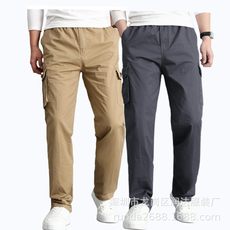 户外男式直筒多袋工装裤 棉质休闲工作服长裤男装劳保裤批发
