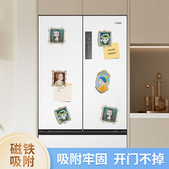 Stylish Cute Q-version Van Gogh refrigerator magnet 3D stereoscopic magnetic sticker personalized creative decor Instagram style with strong magnetism