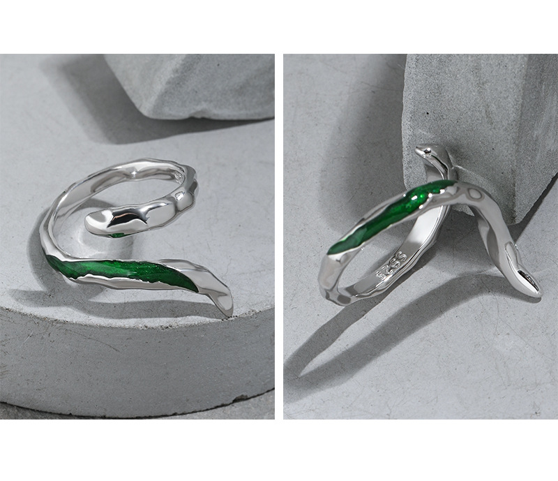 Simple Style Geometric Sterling Silver Plating Open Ring