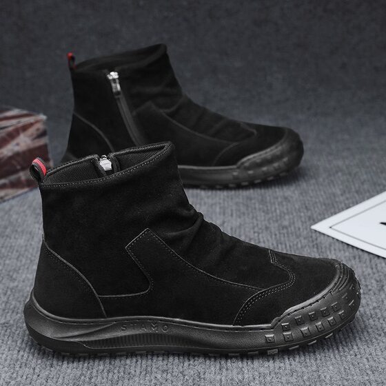 High-top Martins Men's Shoes Autumn New Breathable Workwear Shoes Men's Fashionable All-match Non-slip Casual Labor Protection Shoes for Men