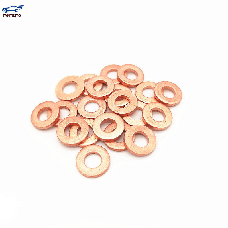 适用100PCS 1mm 柴油共轨喷油器铜垫片垫圈