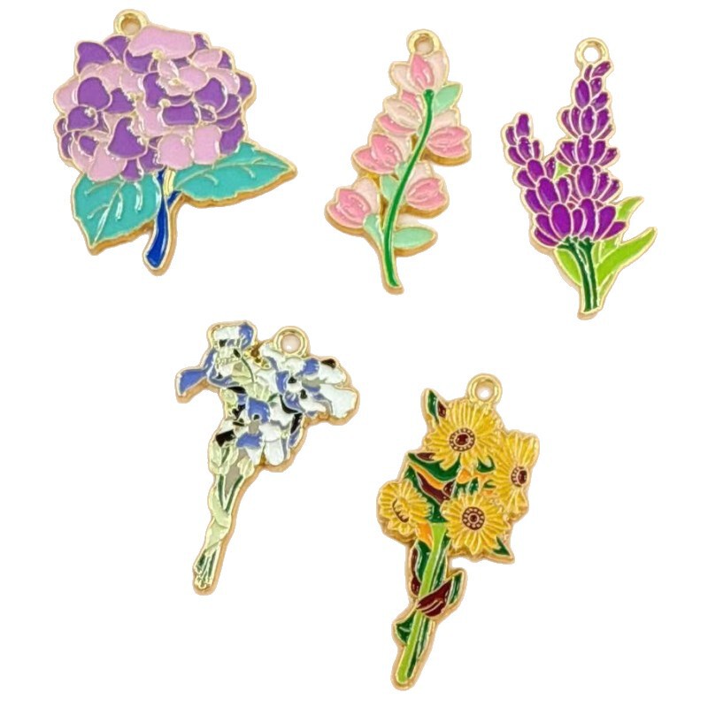 ゴッホのひまわり、アイリス、植物、花、ペンダント、合金ジュエリー、アクセサリー、イヤリング、ネックレス、ペンダント、吊り下げメッキ|undefined