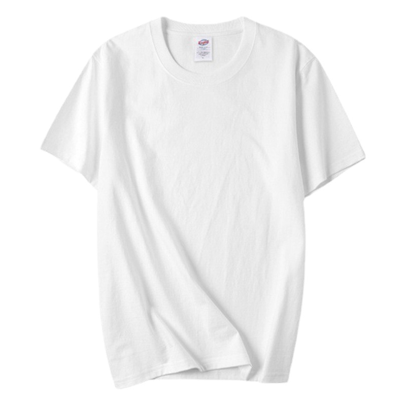 Camiseta de manga corta de algodón para Hombre Ropa de verano de media manga blanca Camiseta de algodón de color sólido para hombres camiseta blanca pura camisa de fondo