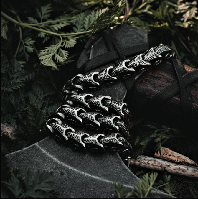 Herren Drachenknochen Kette Aus 316l Edelstahl Modeschmuck_voghion.com