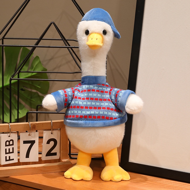 Bebé pato muñeca feliz pato muñeca cóncava modelado pato amarillo juguete de peluche regalo de cumpleaños para chicas