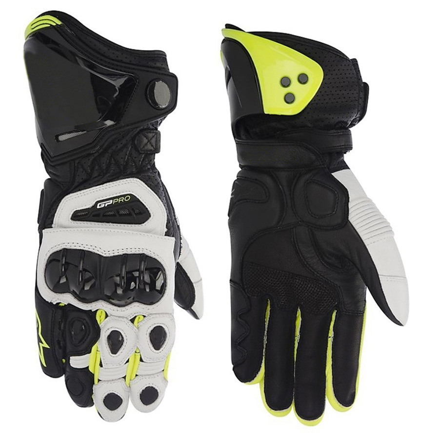 Guantes de ciclismo de motocicleta Guantes de cuero resistentes a las caídas y al desgaste Guantes largos de pista de motocicleta Pantalla táctil