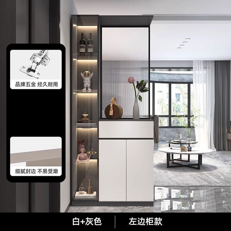 入户玄关柜鞋柜一体靠墙正对门客厅酒柜玻璃门屏风隔断实木玄关柜|undefined