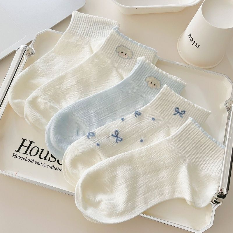 Children's Socks Summer Breathable Short Tube Medium and Large Kidsren's Thin Girls' Cotton Socks Baby Mesh Spring and Summer Girls' Socks