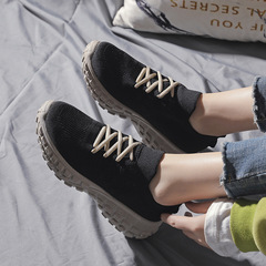 春季女休閒新款老爹鞋淺口圓頭透氣低跟運動單鞋低幫
