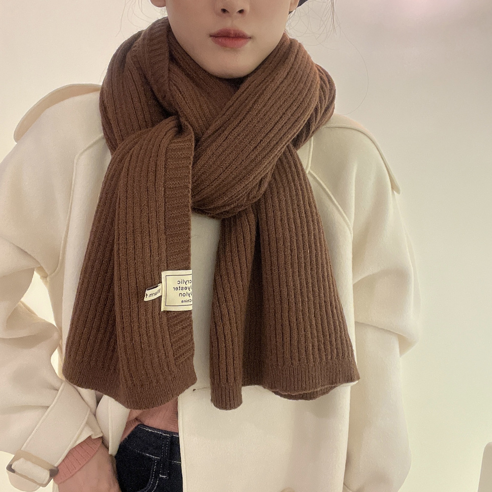 Autunno inverno tinta unita piccolo per la nuova versione coreana da donna, semplice versatile, calda protezione per il collo, sensazione di fascia alta_voghion.com