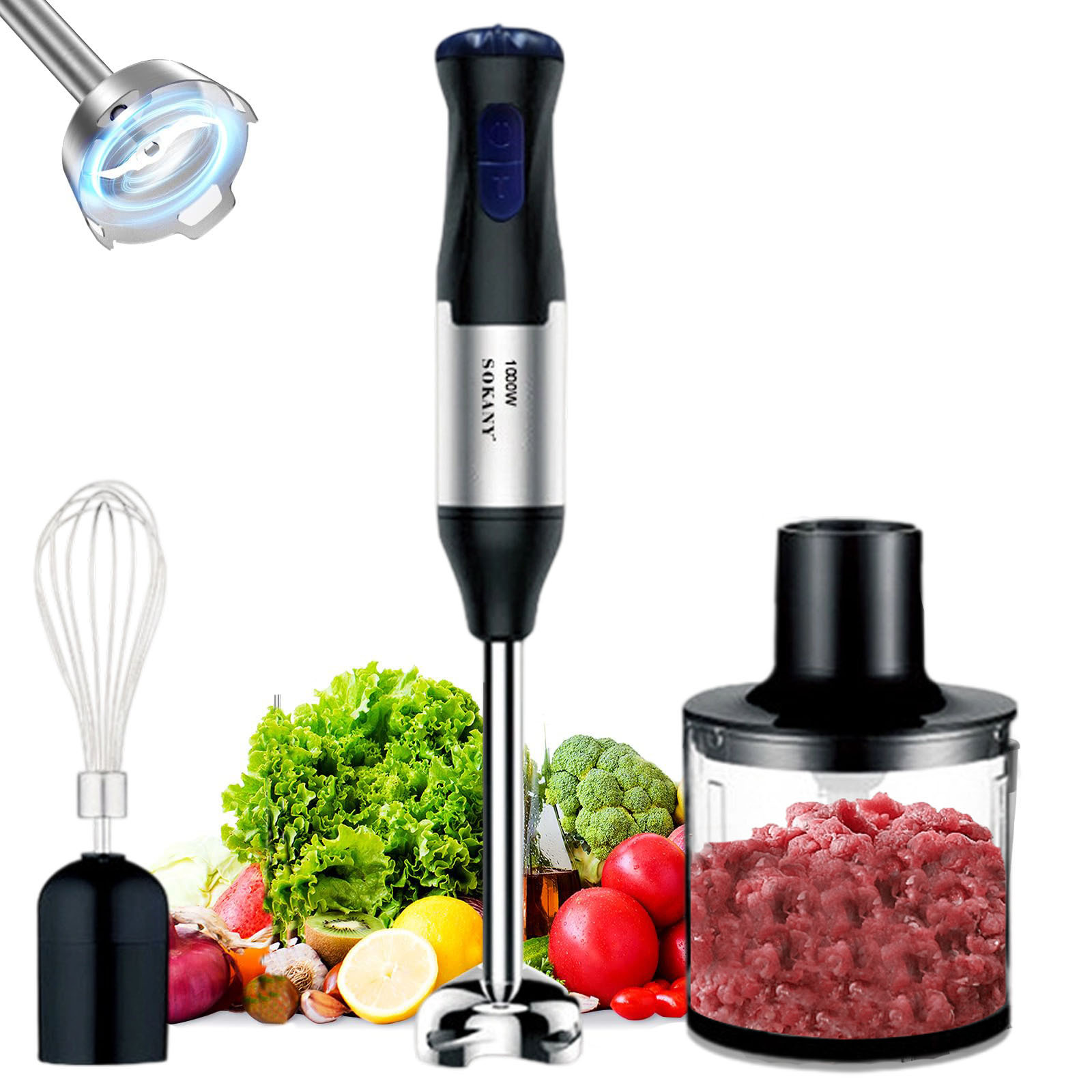 Cross-Border 110V American Standard 220V European Standard Cooking Stick Baby Food Supplement Machine Handheld Electric Mixer Multi-Functional Household