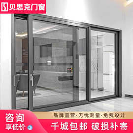 贝思克封阳台推拉门自建房铝合金门门窗隔音玻璃滑动移门重型抗风