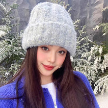 自带“氛围感”的雪花点点针织帽子女冬季高级感百搭保暖毛线帽潮